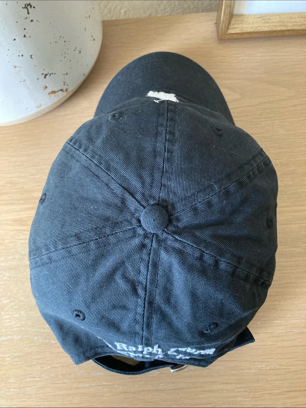 Vintage Polo by Ralph Lauren Black Cap with White Polo Pony Embroidery back